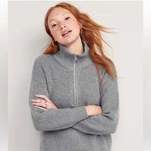 Rib Knit Quarter Zip Sweater
